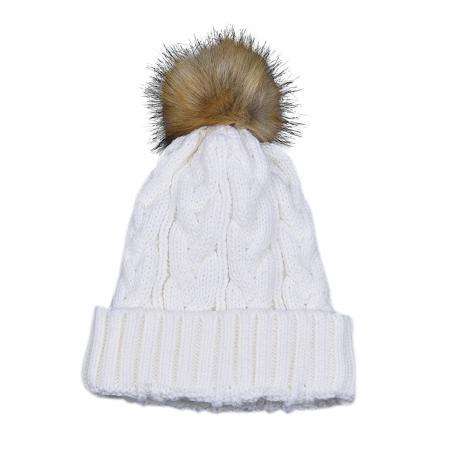 Tjc Essentials Argan Oil Infused Beanie Hat with Bobble - White
