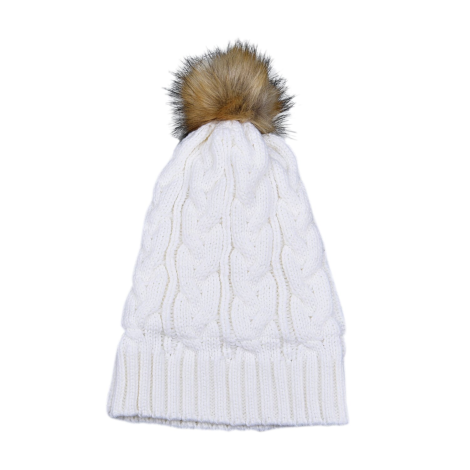 Tjc Essentials Argan Oil Infused Beanie Hat with Bobble - White