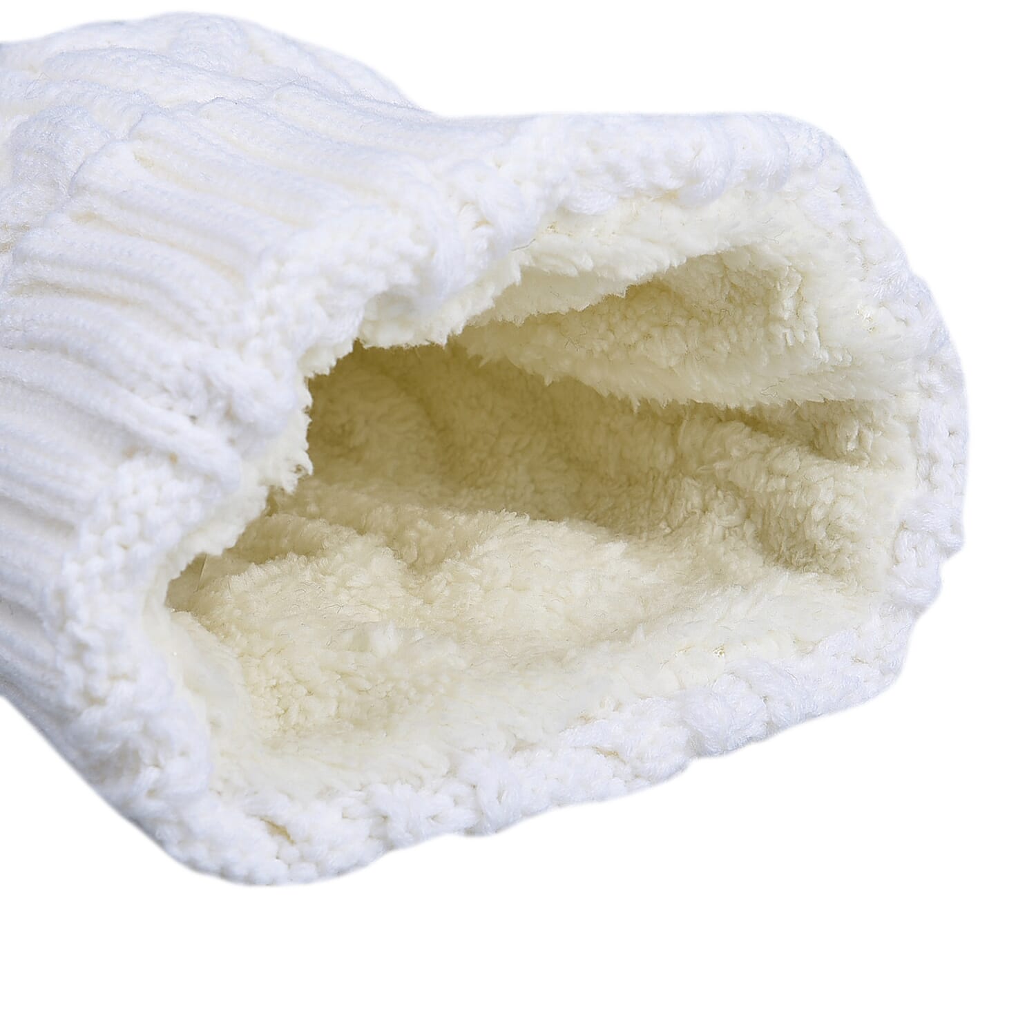 Tjc Essentials Argan Oil Infused Beanie Hat with Bobble - White