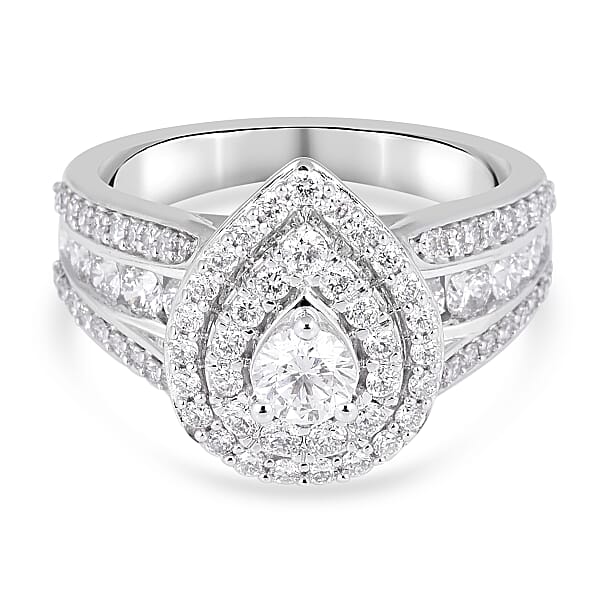 1.50 Ct. Diamond I1 /G-H Cluster Ring in 14K White Gold - 7084718 - TJC