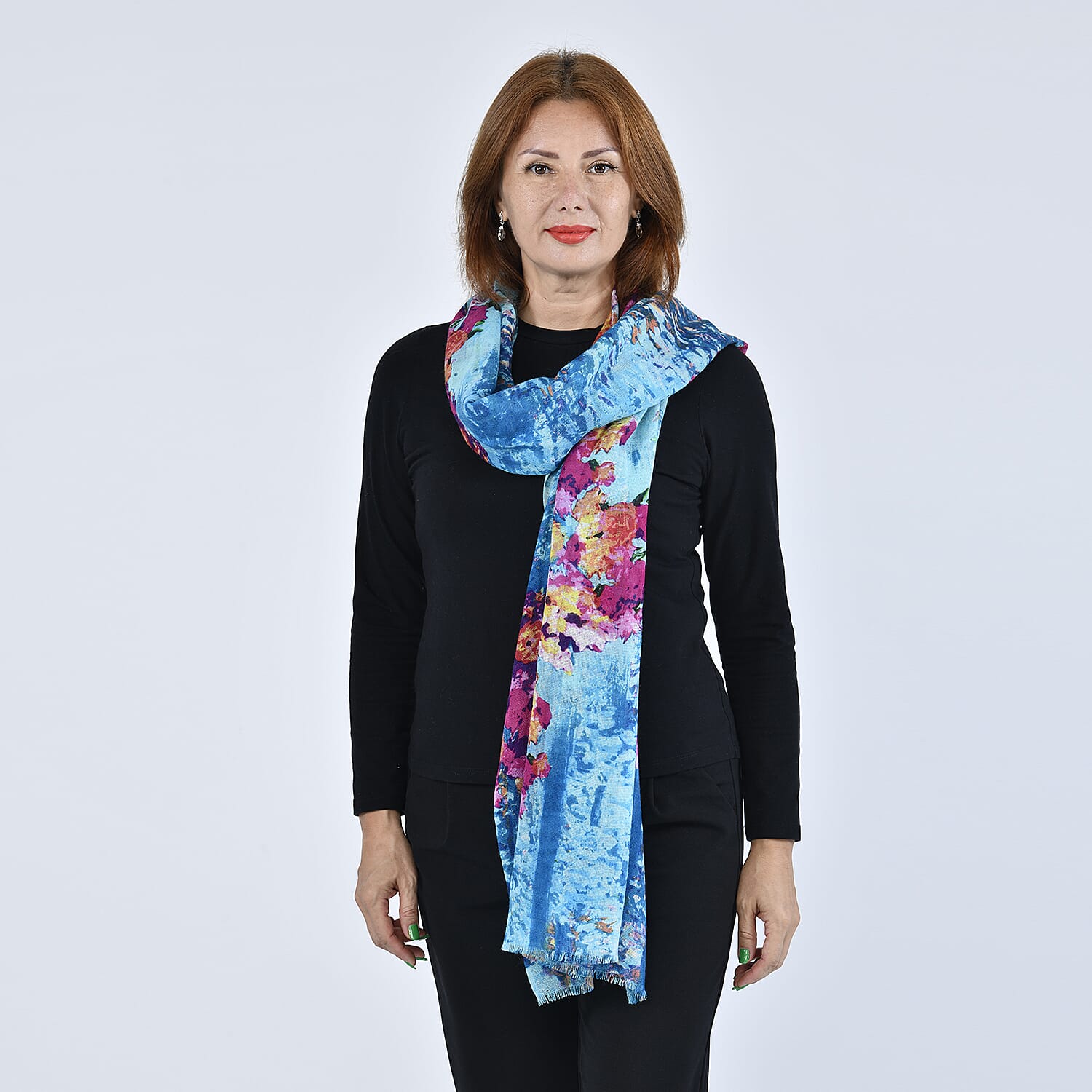 HMG  Wool  Scarves One Size Turquoise