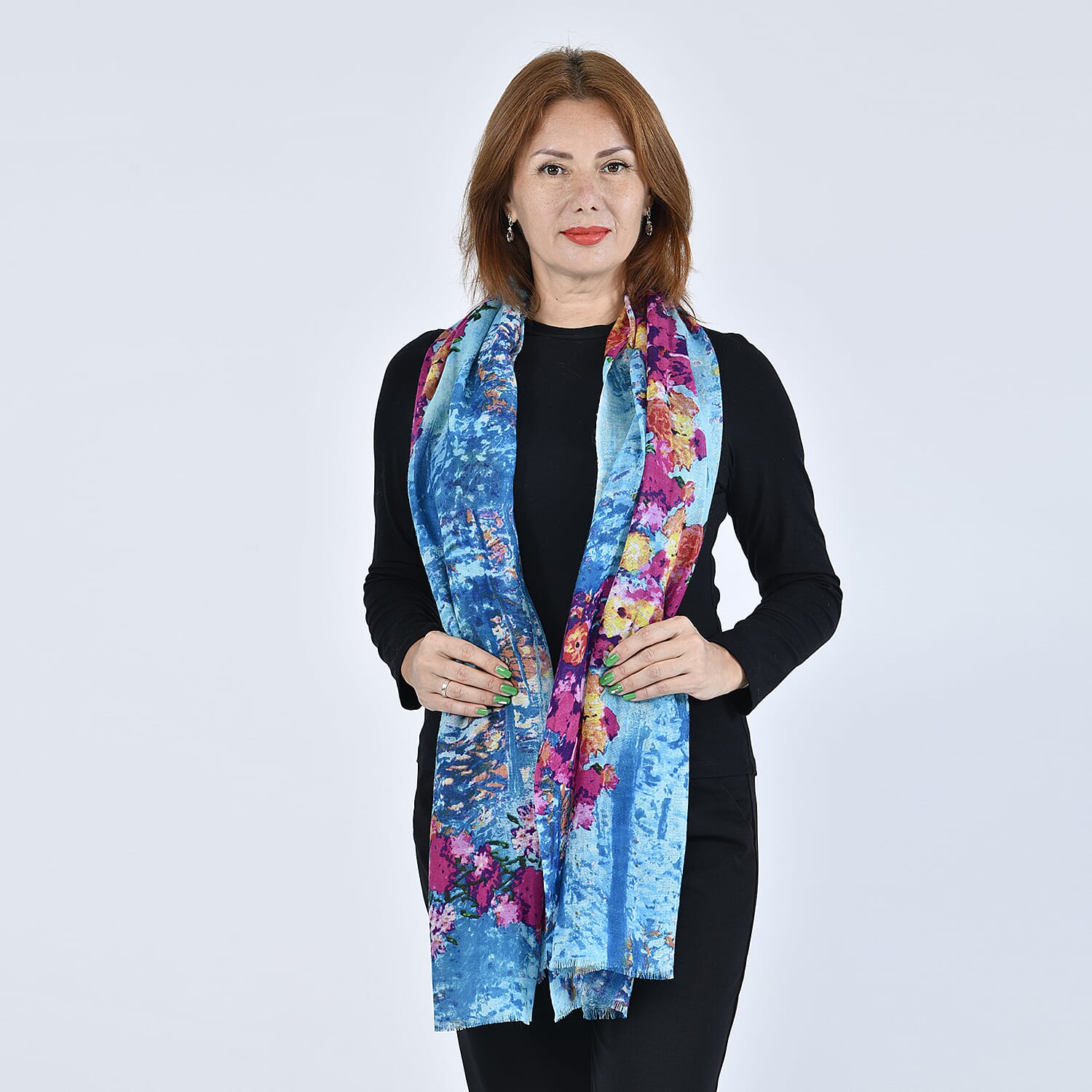 HMG  Wool  Scarves One Size Turquoise