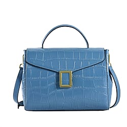  100% Genuine Leather Convertible Bag with Detachable Long Strap (Size 26x18x11 Cm) - Purple