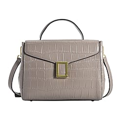  100% Genuine Leather Convertible Bag with Detachable Long Strap (Size 26x18x11 Cm) - Purple