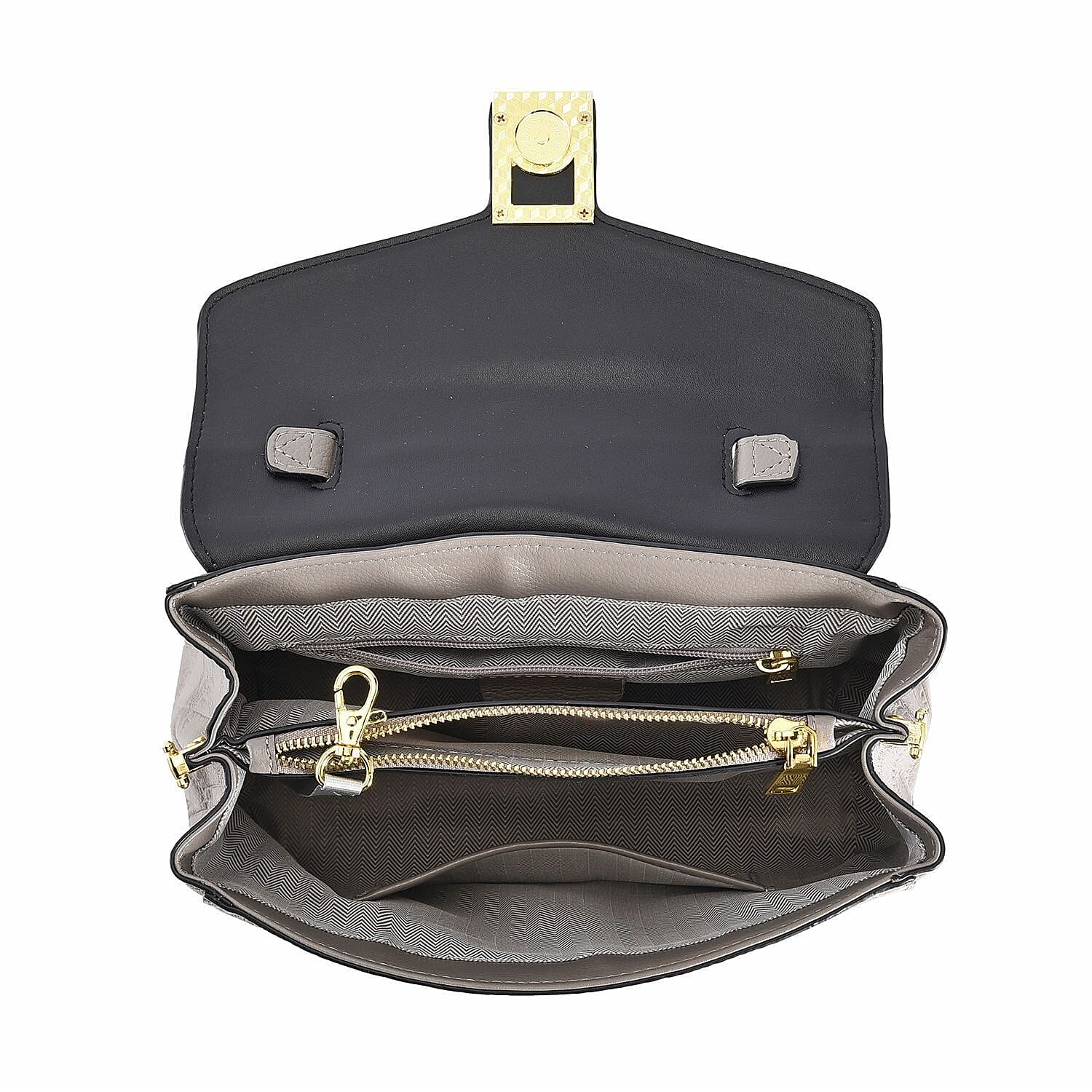 MEGA CLOSE OUT DEAL- 100% Genuine Leather Bag with Detachable Long Strap - Grey