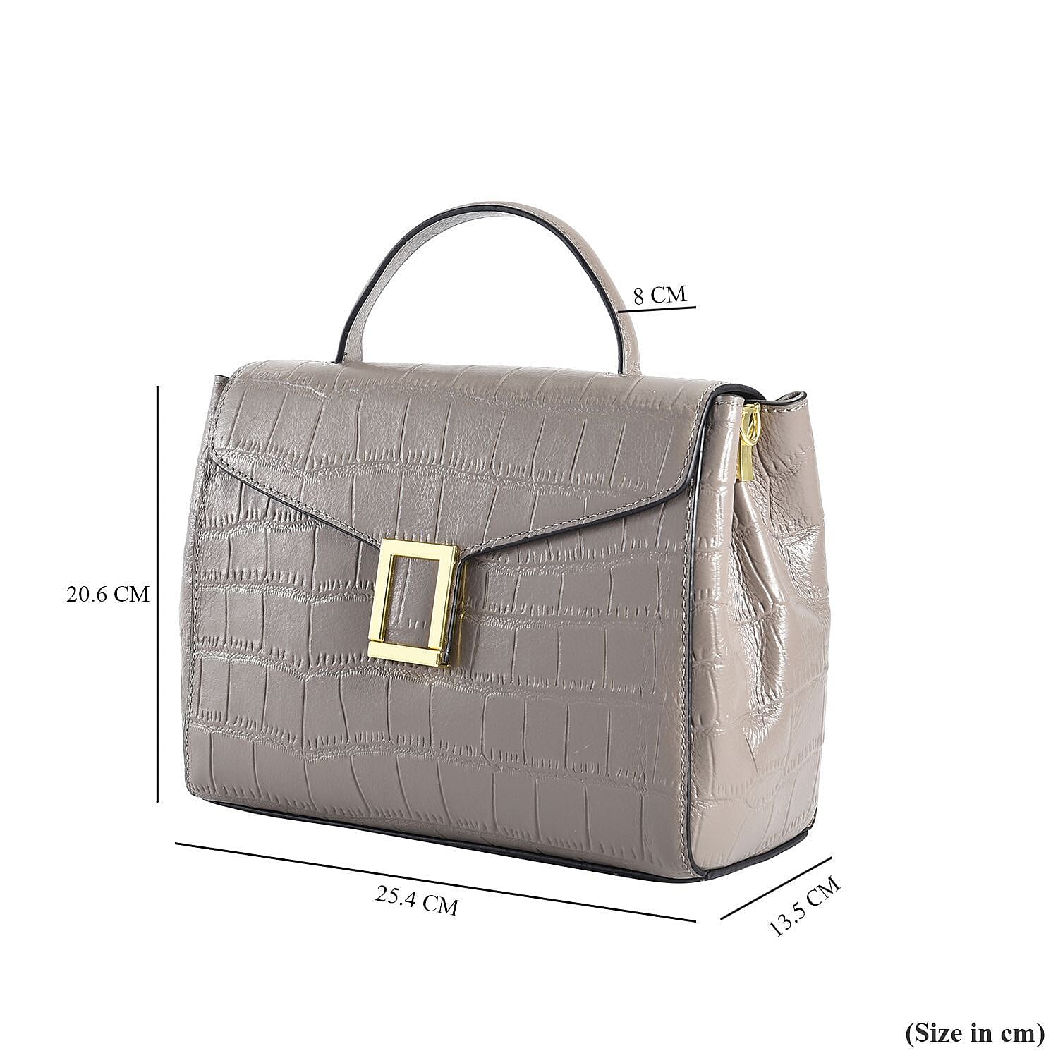 MEGA CLOSE OUT DEAL- 100% Genuine Leather Bag with Detachable Long Strap - Grey