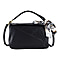  100% Genuine Leather Convertible Bag with Detachable Long Strap (Size 30x18x12 Cm) - Black