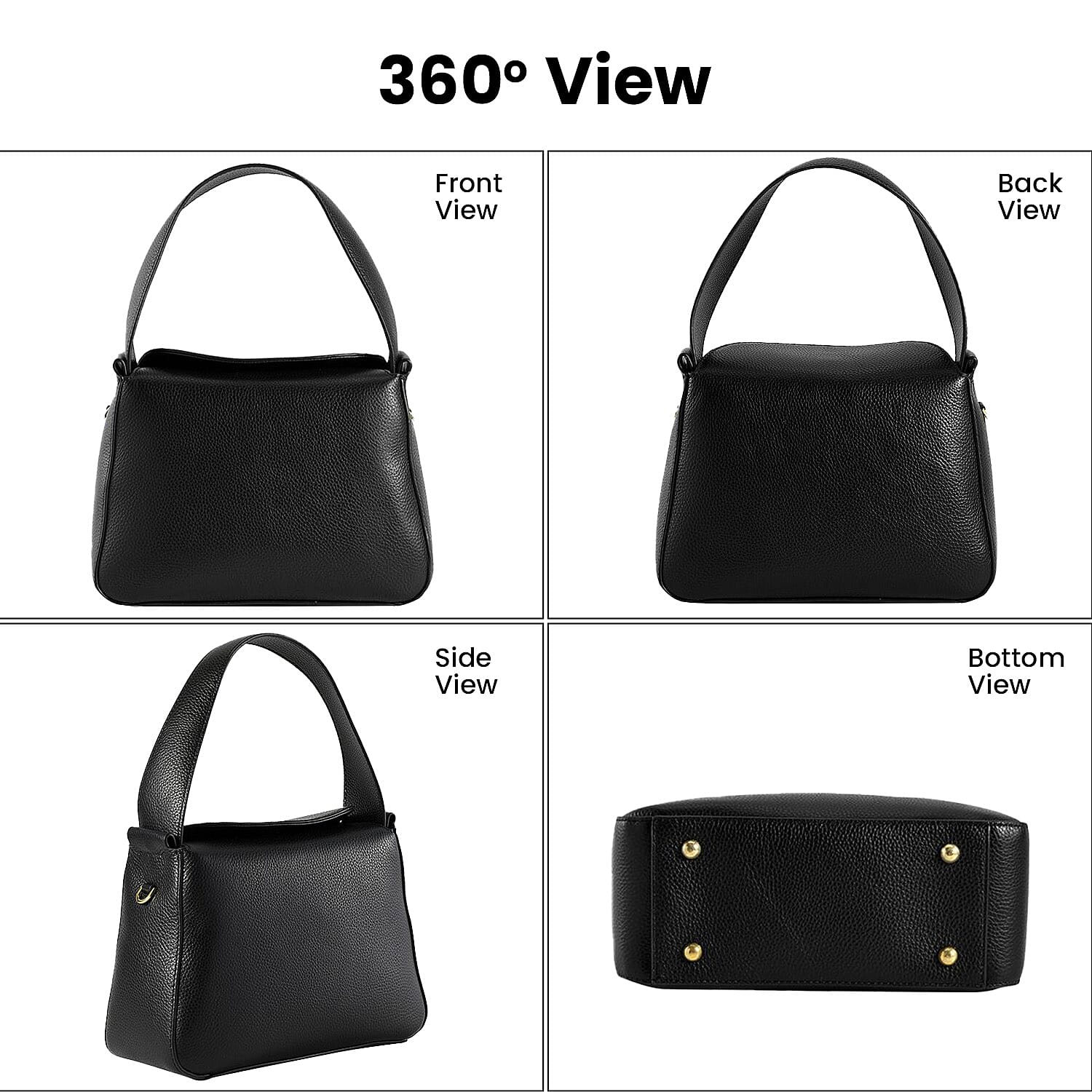 Genuine Leather Solid Crossbody Bag - Black & Gray