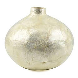 Capiz Circular Onion Vase (Size 15x14 Cm) - Blue