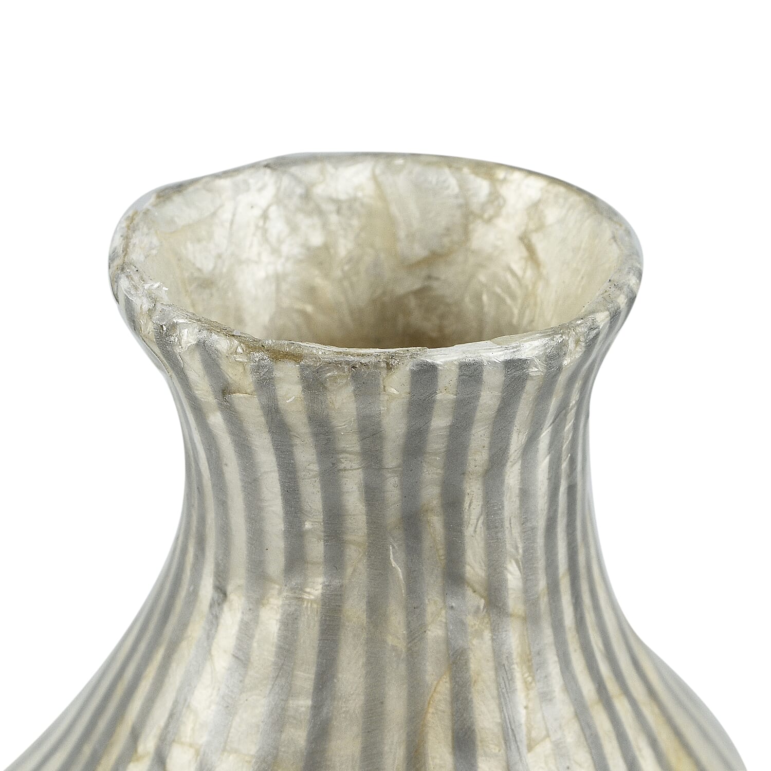 100% Handmade Capiz Circular Pear Vase (Size 29x12 Cm) - Blue