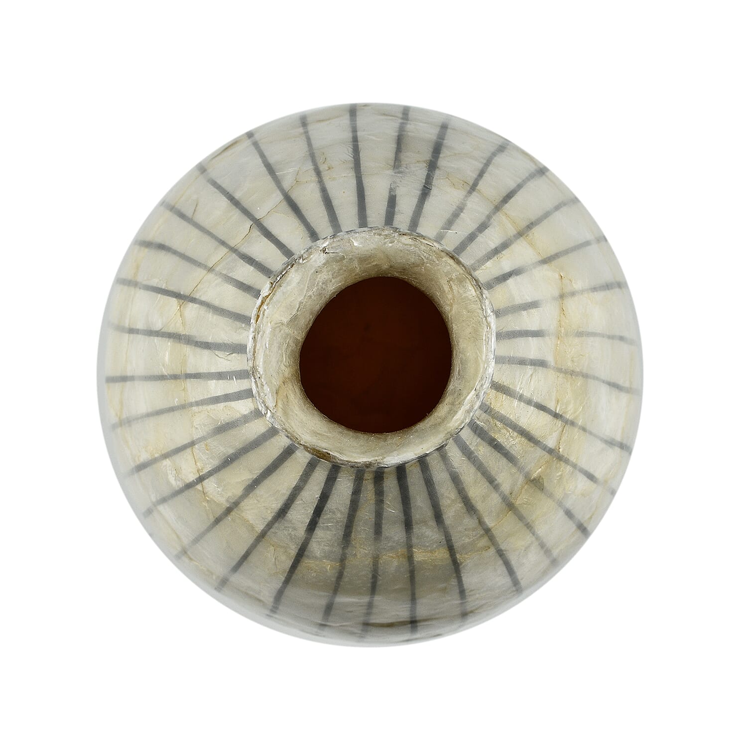 100% Handmade Capiz Circular Pear Vase (Size 29x12 Cm) - Blue