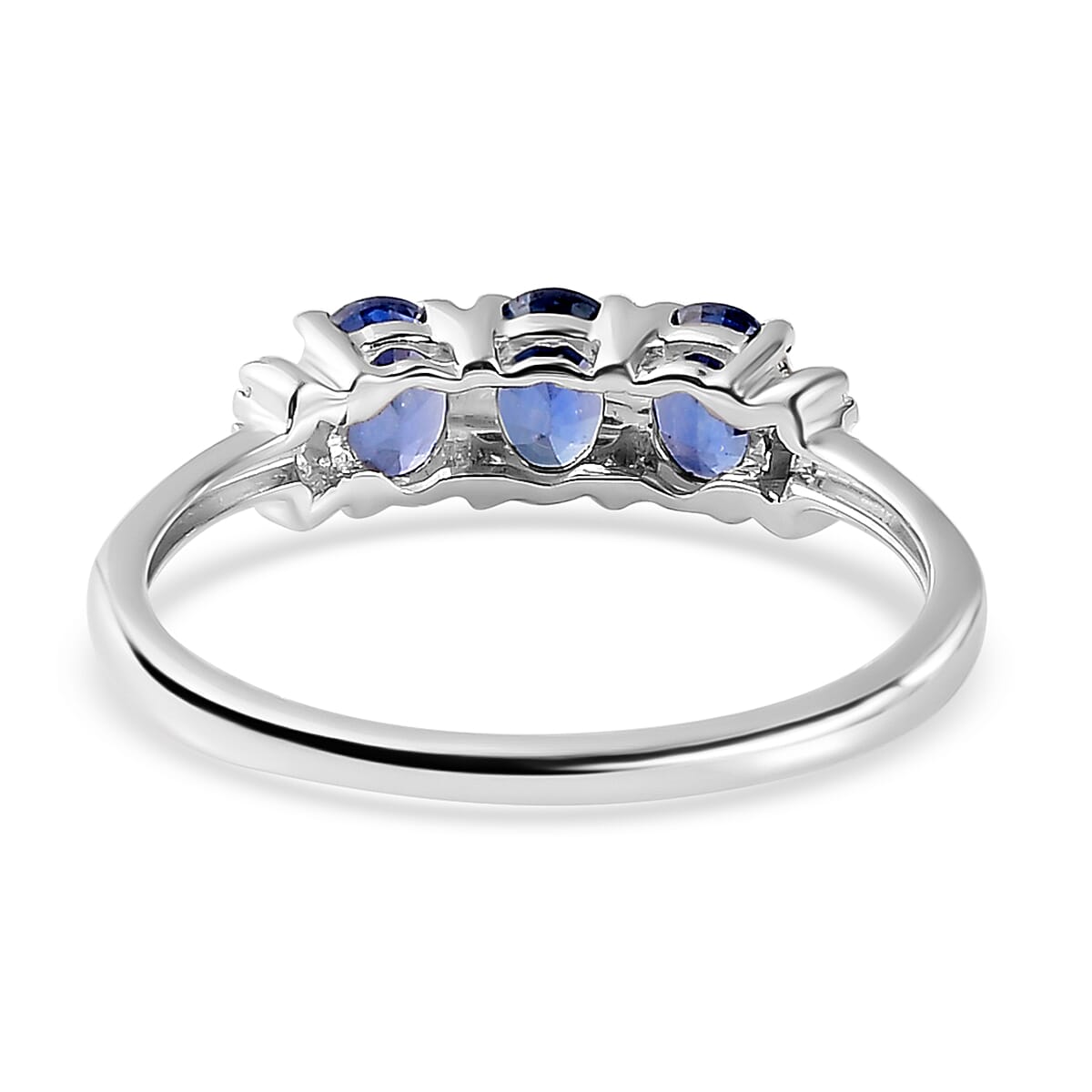 9K White Gold Ceylon Sapphire and Diamond Ring 1 Ct.