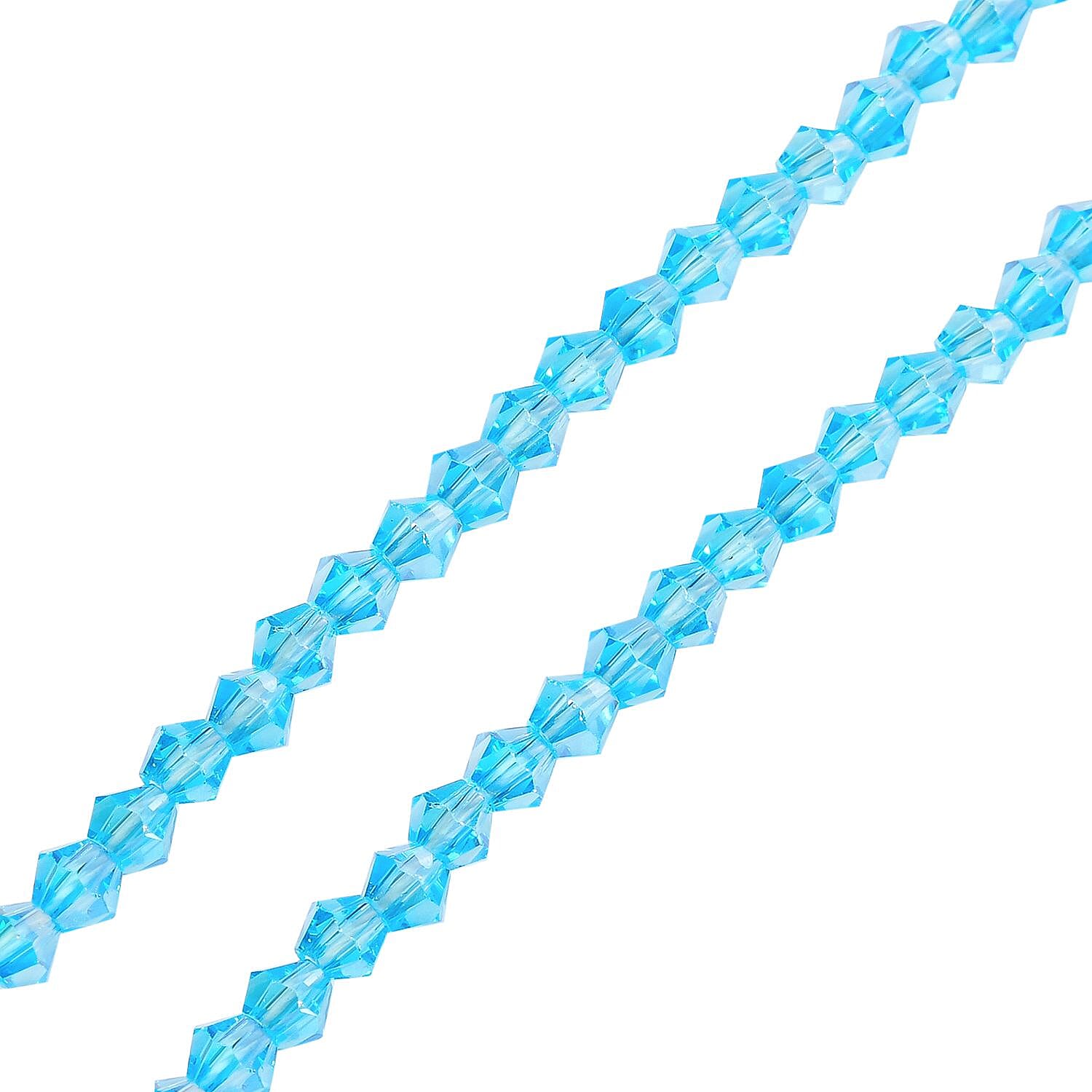 Simulated Blue AB Crystal Beads Floral Necklace (Size - 20)