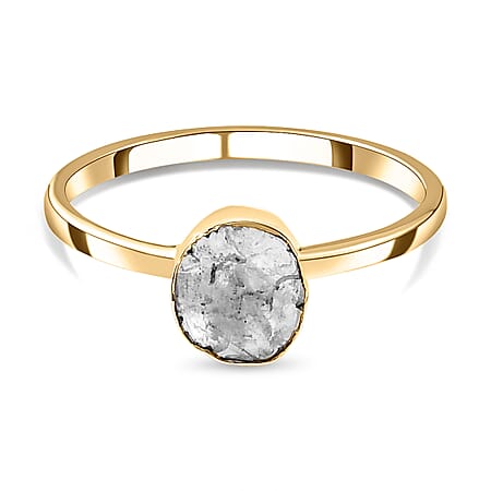 Artisan Crafted- 9K Yellow Gold Polki Diamond Solitaire Ring