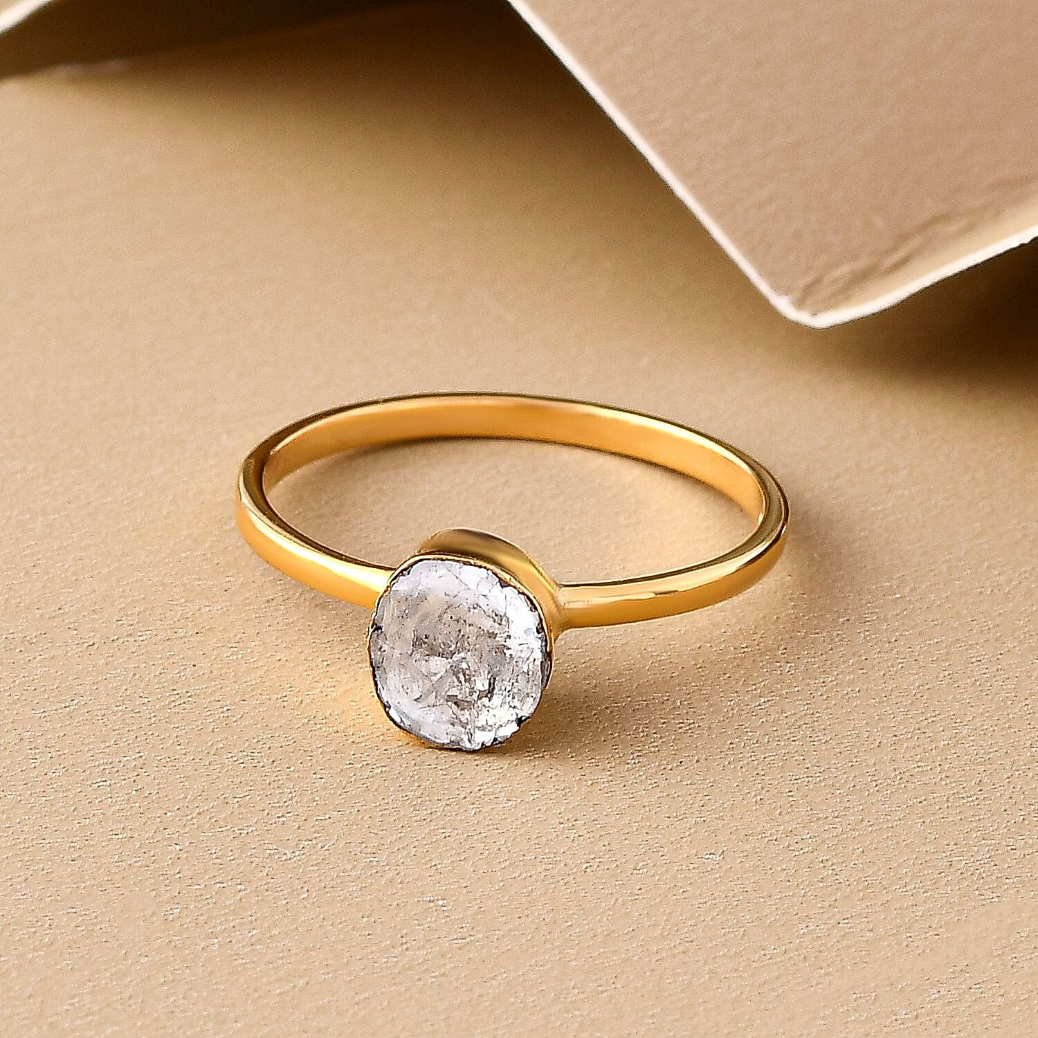 Artisan Crafted- 9K Yellow Gold Polki Diamond Solitaire Ring Artisan Crafted- 9K Yellow Gold Polki Diamond Solitaire Ring