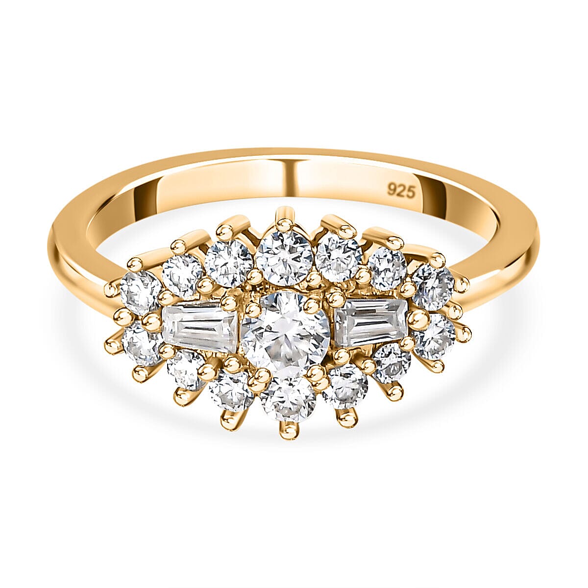 0.77 Ct Moissanite Boat Ring in Sterling Silver