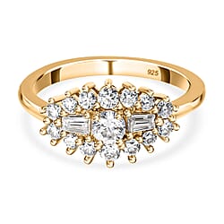 0.77 Ct Moissanite Boat Ring in Sterling Silver