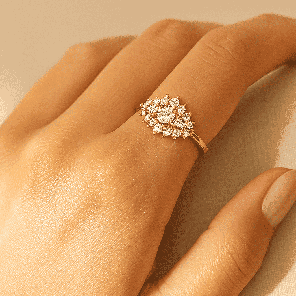 0.77 Ct Moissanite Boat Ring in Sterling Silver