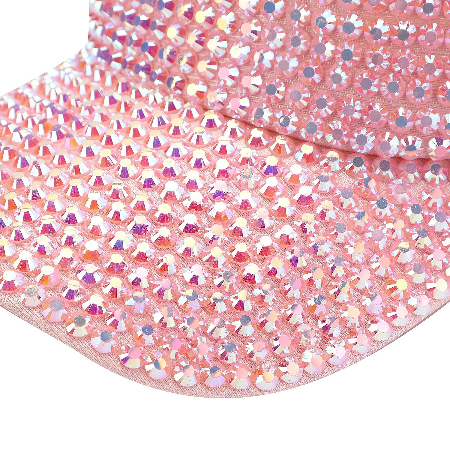 Jovie Cotton Rhinestone Bling Front Hat with Adjustable Strap (Size 58x16 Cm) - Pink