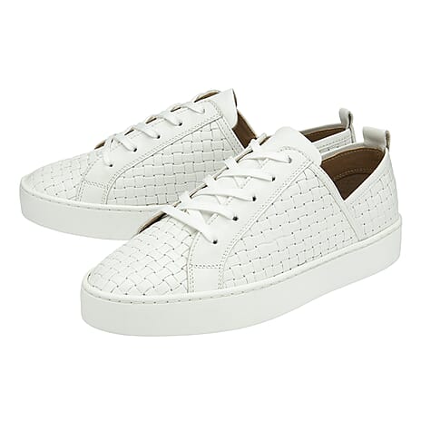 Lotus Leather Kate Lace-Up Trainers (Size 4) - White
