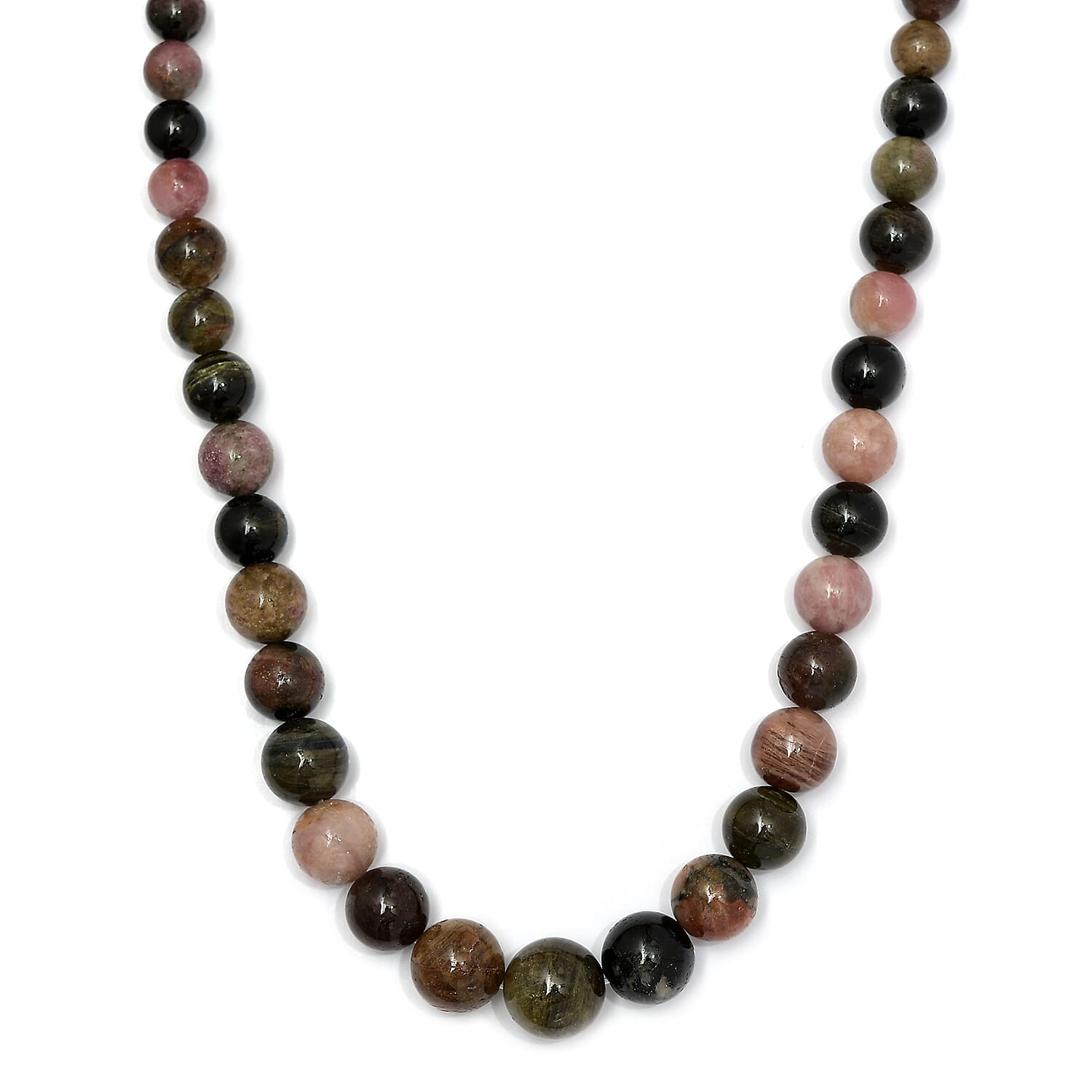 Gem Treasures - Multi -Tourmaline Necklace (Size - 20) in Sterling Silver 498.24 Ct.