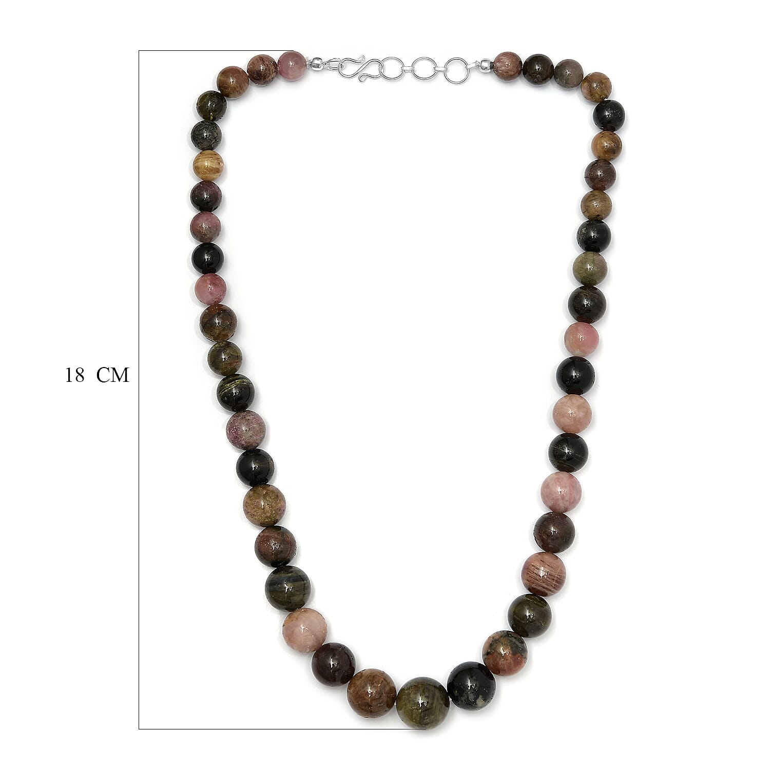 Gem Treasures - Multi -Tourmaline Necklace (Size - 20) in Sterling Silver 498.24 Ct.