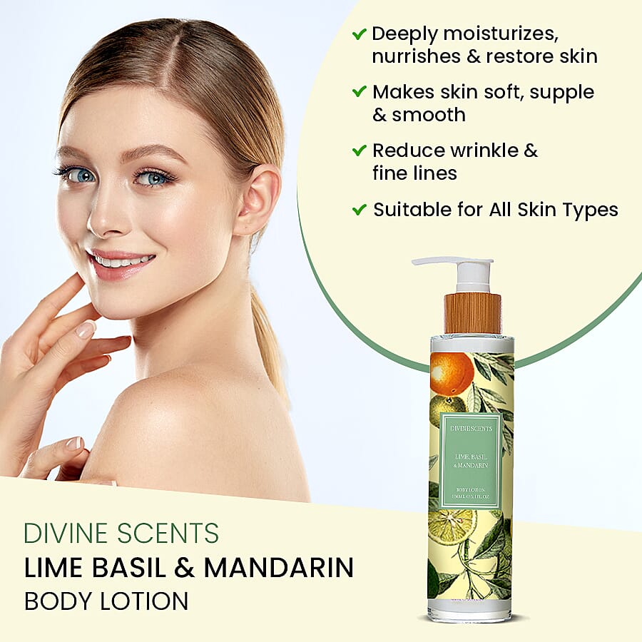 Laurelle Divine Scents - Lime, Basil & Mandarin Body Lotion 100ml
