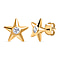 Moissanite Star Push Post Earrings in 18K Vermeil Yellow Gold Plated Sterling Silver 0.210 Ct.