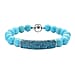 Sleeping Beauty Howlite ,Blue Crystal Bracelet (Size - 8) With Magnetic Clasp in Silver Tone