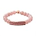 Rose Quartz ,Pink Crystal Bracelet (Size - 8) With Magnetic Clasp in Rose Gold Tone