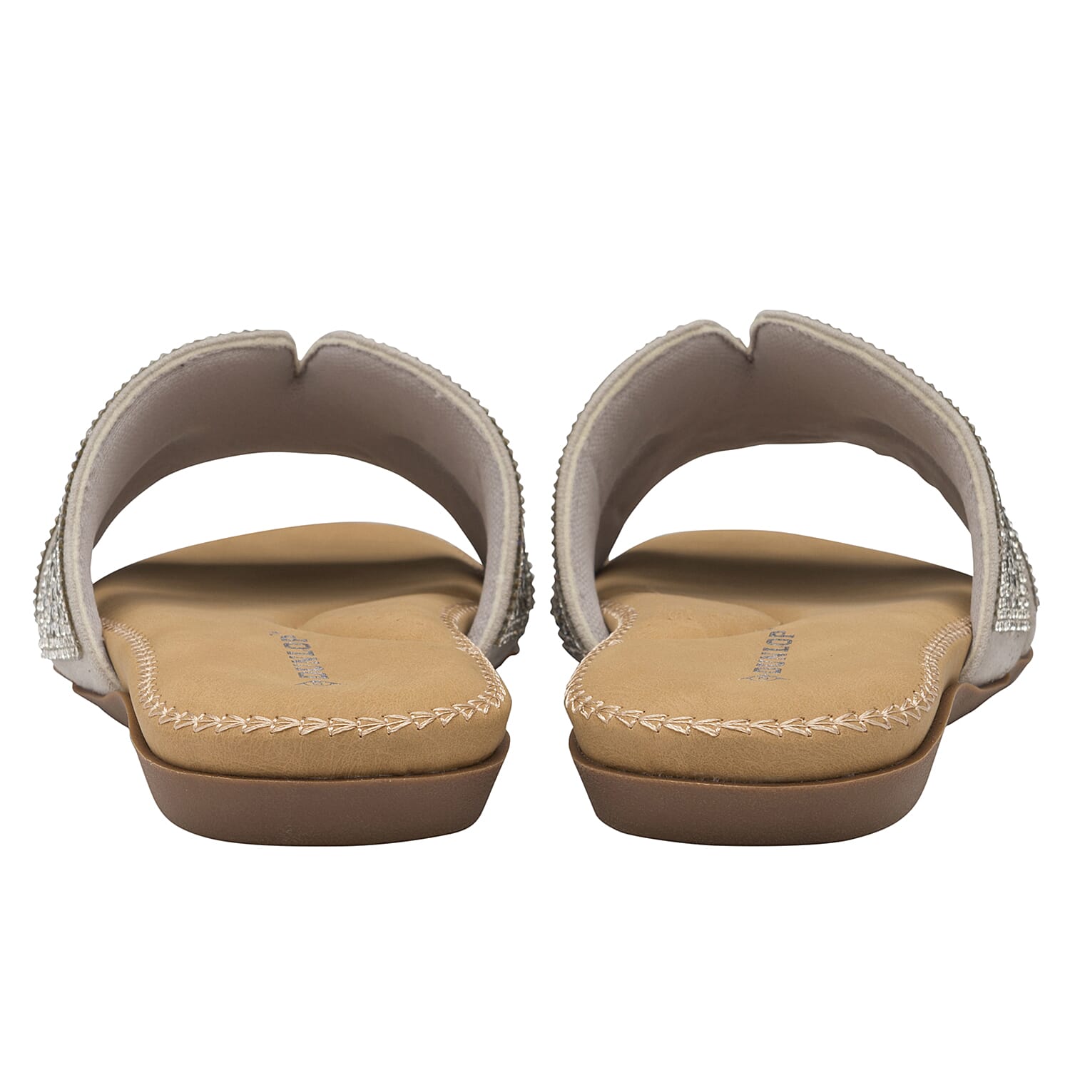 Dunlop Sinead Studded Sliders Sandals (Size 4) - Silver