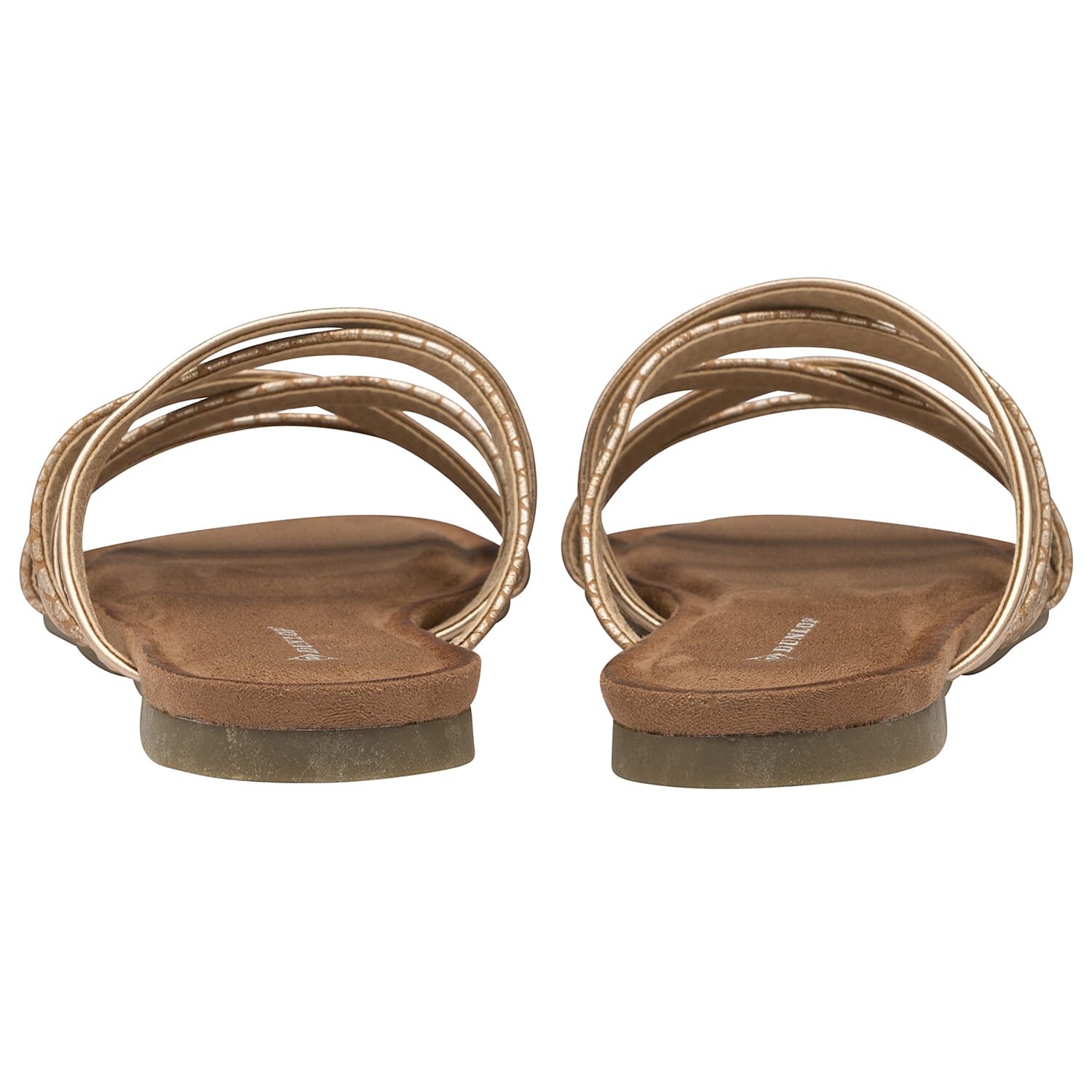 Dunlop Savannah Strappy Sliders Sandals - Tan