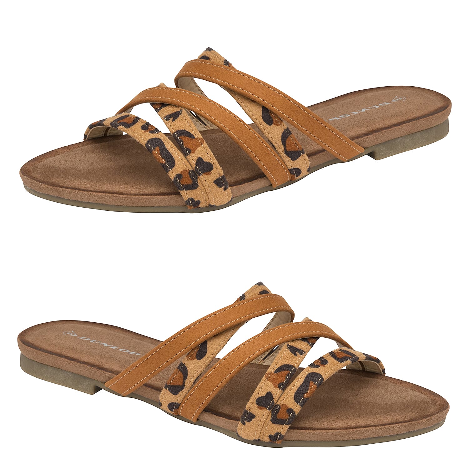 Dunlop Savannah Strappy Sliders Sandals - Tan