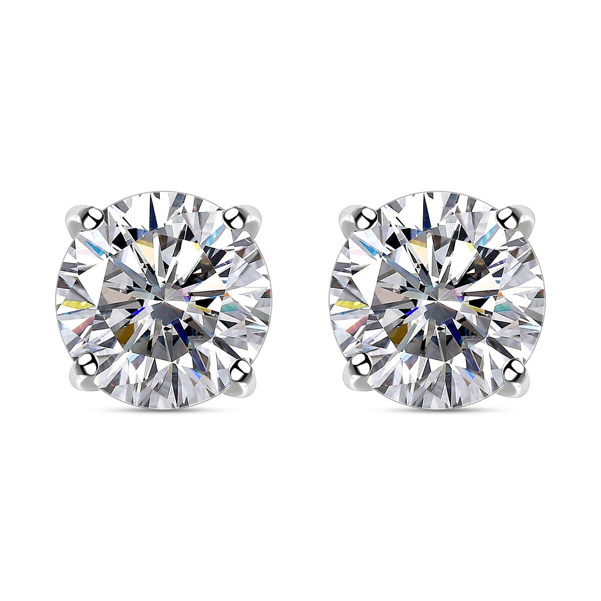 RHAPSODY 950 Platinum Moissanite Stud Earrings (with Screw Back) 1.51 Ct.