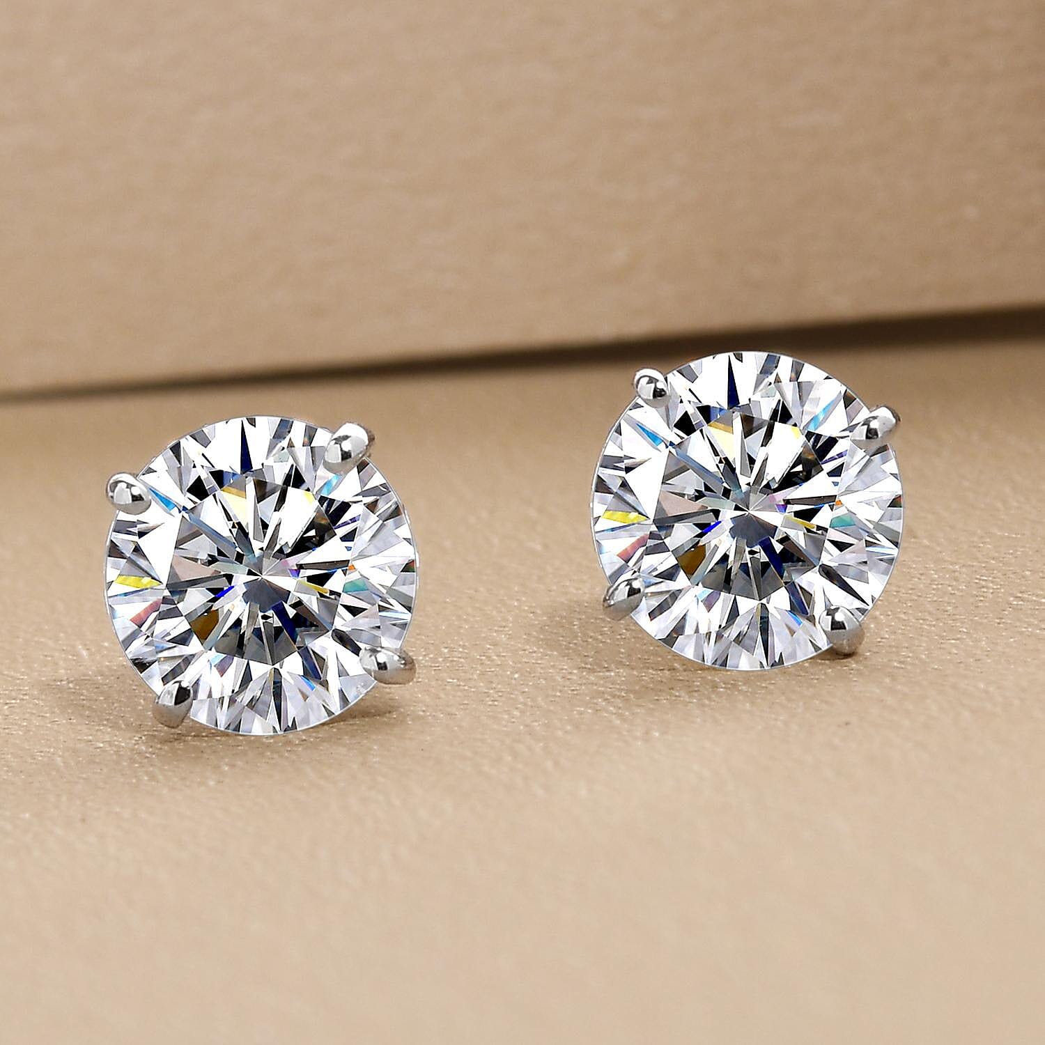 RHAPSODY 950 Platinum Moissanite Stud Earrings (with Screw Back) 1.51 Ct.