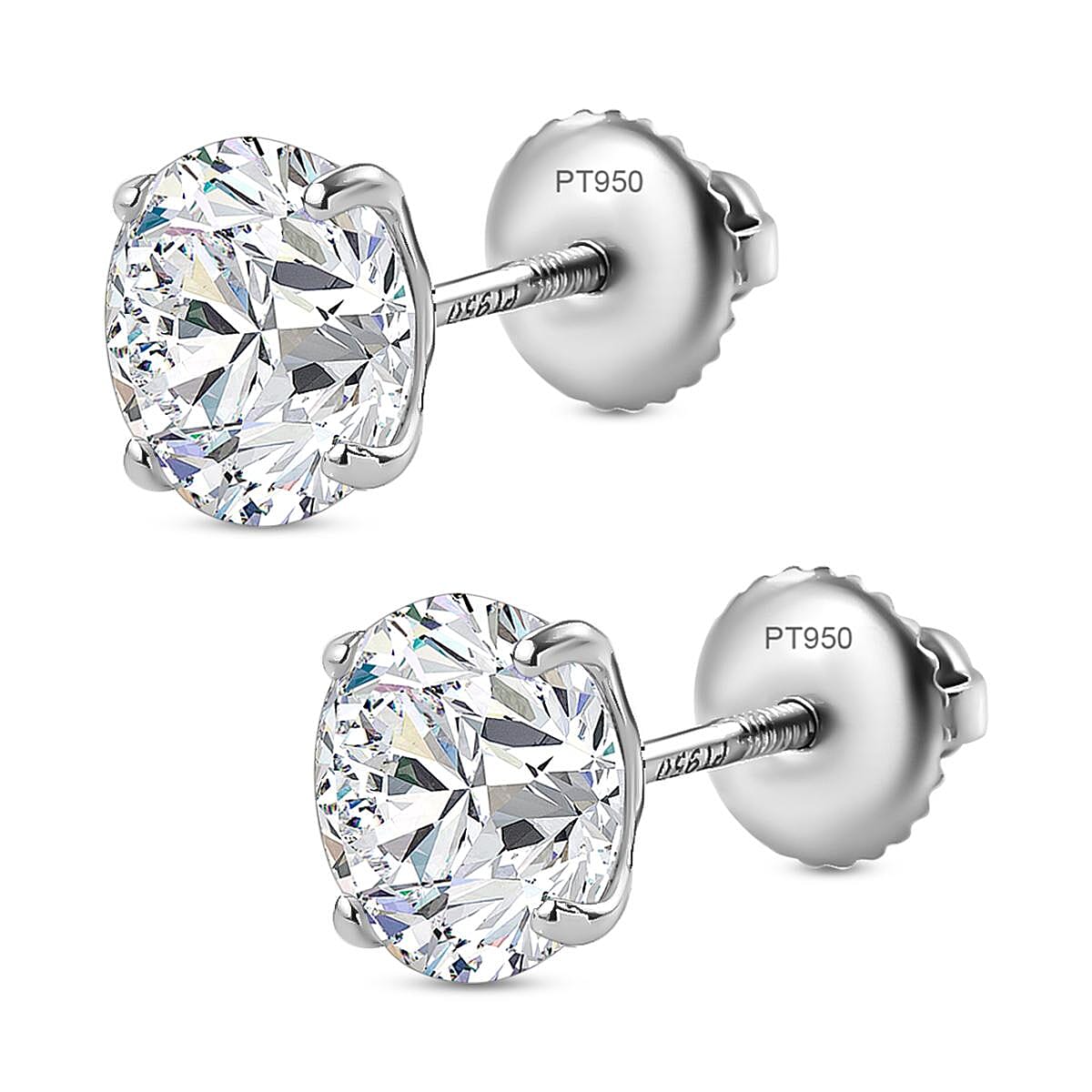 RHAPSODY 950 Platinum Moissanite Stud Earrings (with Screw Back) 1.51 Ct.