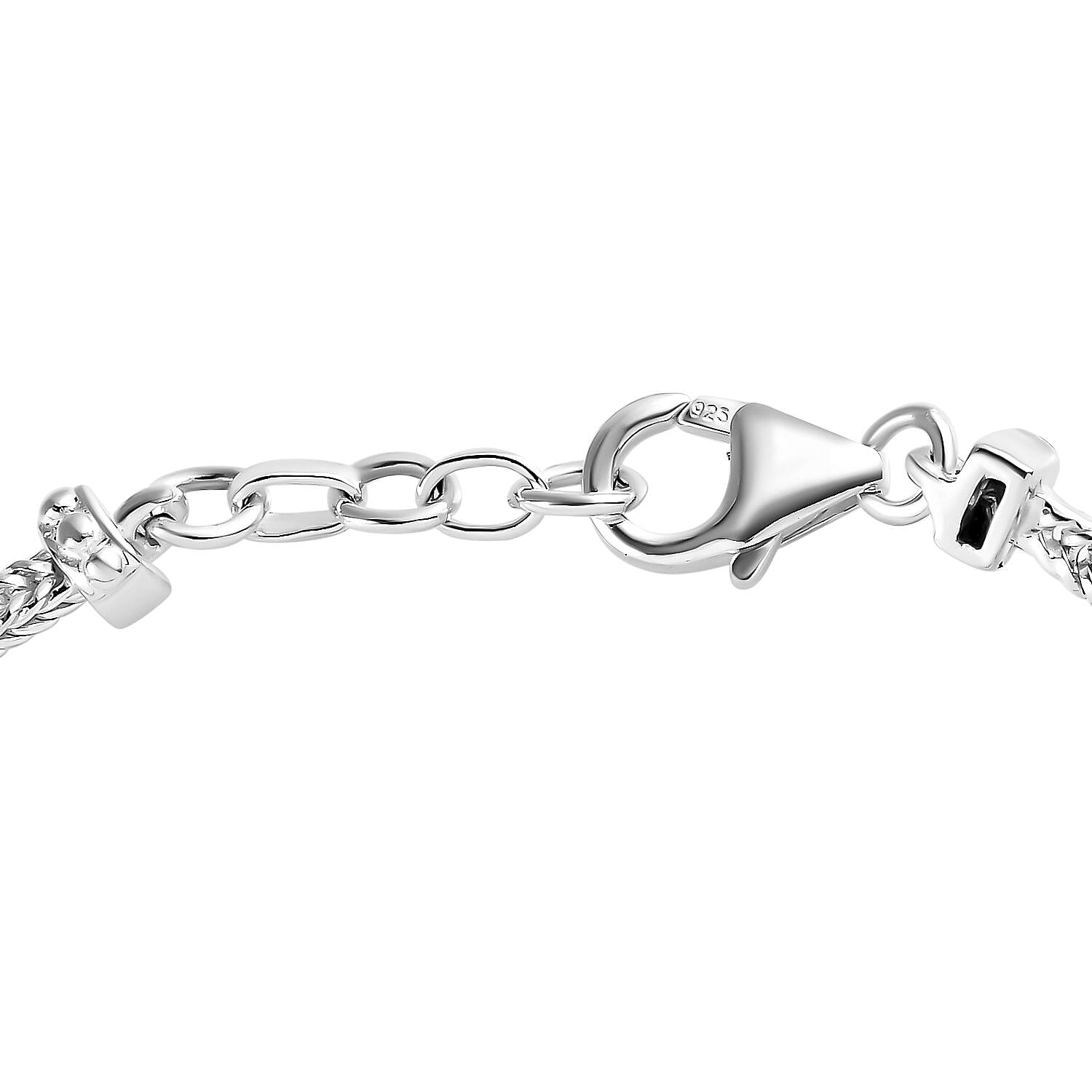 Arizona Sleeping Beauty Turquoise Bracelet (Size - 7.5 with Extender) in Platinum Overlay Sterling Silver 2.55 Ct, Silver Wt. 7.37 Gms