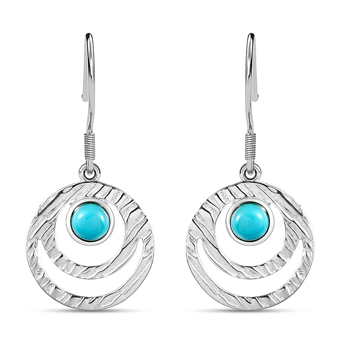 Arizona Sleeping Beauty Turquoise Earrings (With Hook) With Sterling Silver