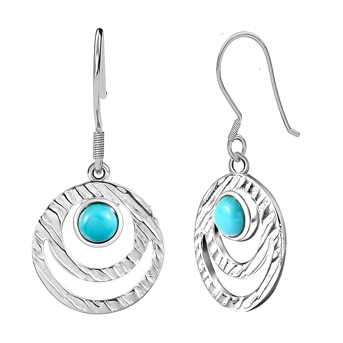 Arizona Sleeping Beauty Turquoise Earrings (With Hook) With Sterling Silver