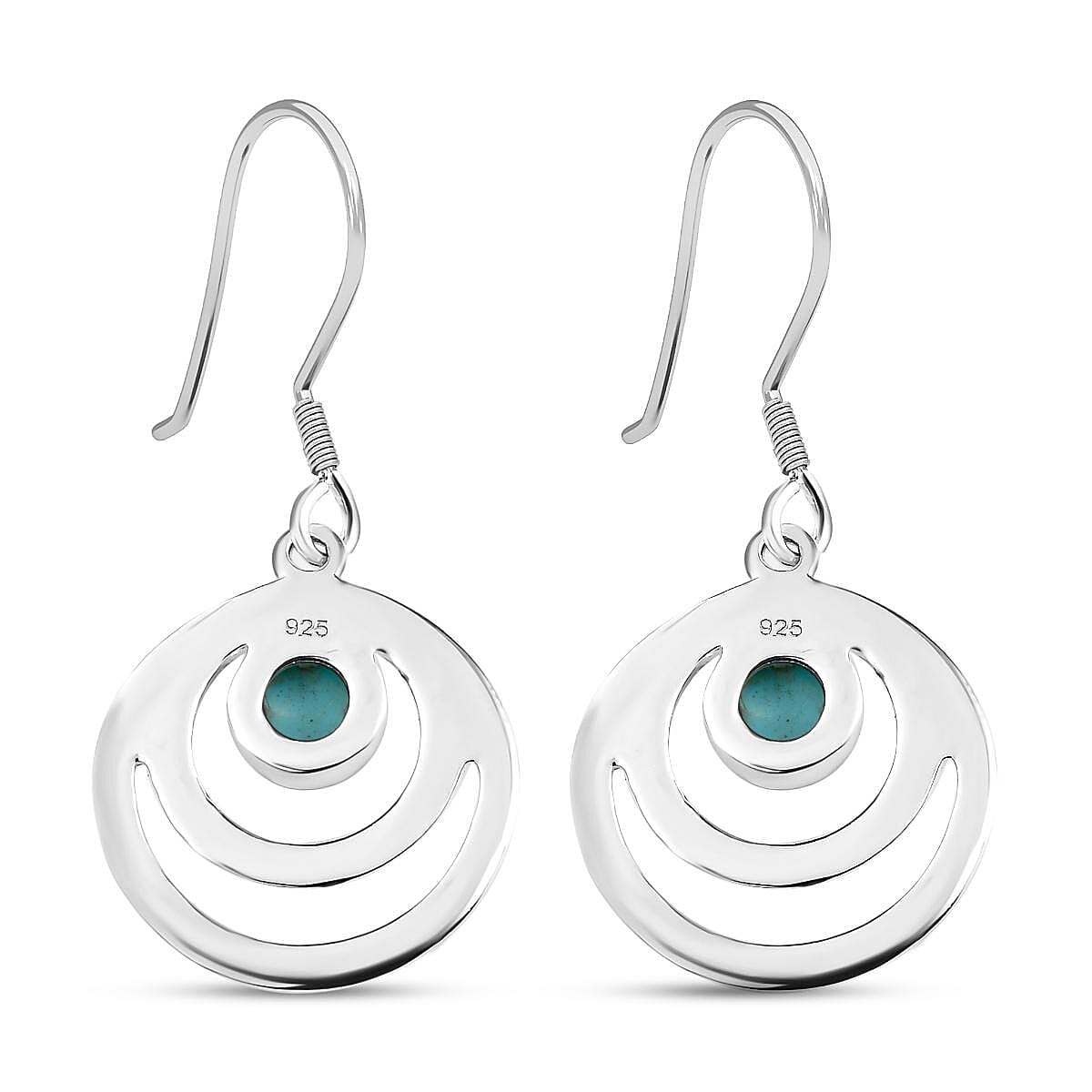 Arizona Sleeping Beauty Turquoise Earrings (With Hook) With Sterling Silver