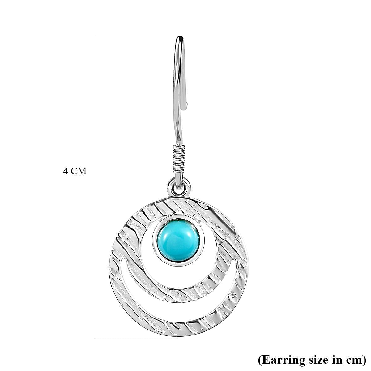 Arizona Sleeping Beauty Turquoise Earrings (With Hook) With Sterling Silver