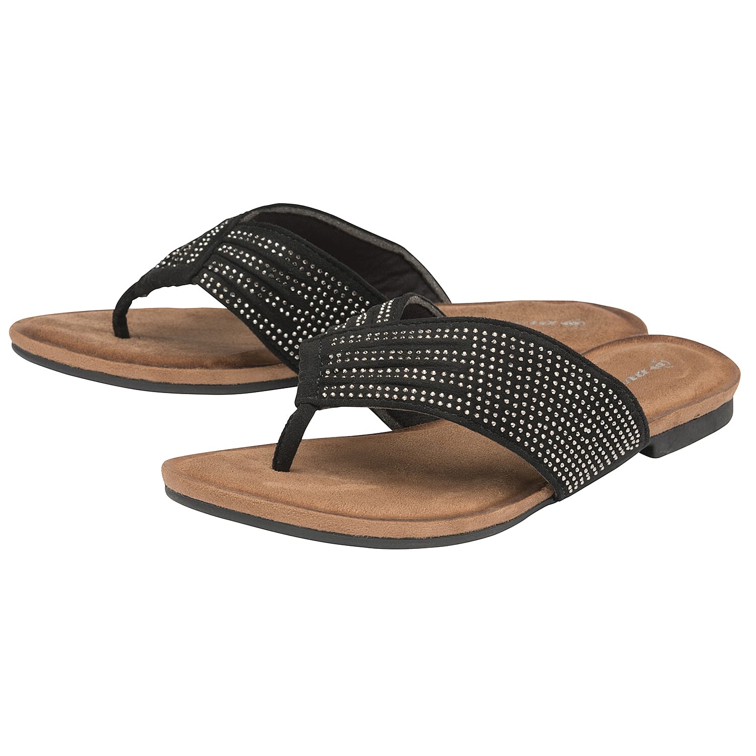 Dunlop Clarice Studded V Sandals - Black