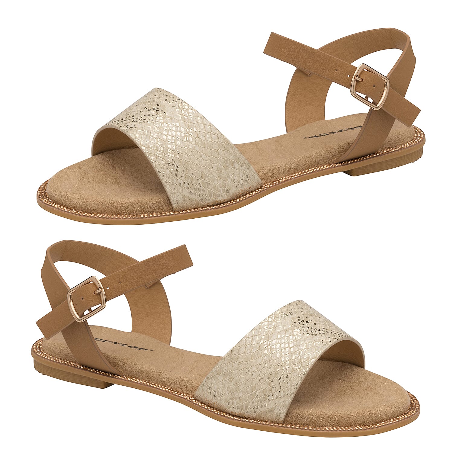 Dunlop Tara Studded Ankle Strap Sandal - Gold