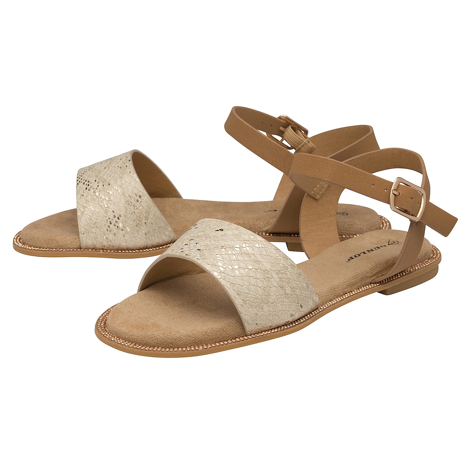 Dunlop Tara Studded Ankle Strap Sandal - Gold