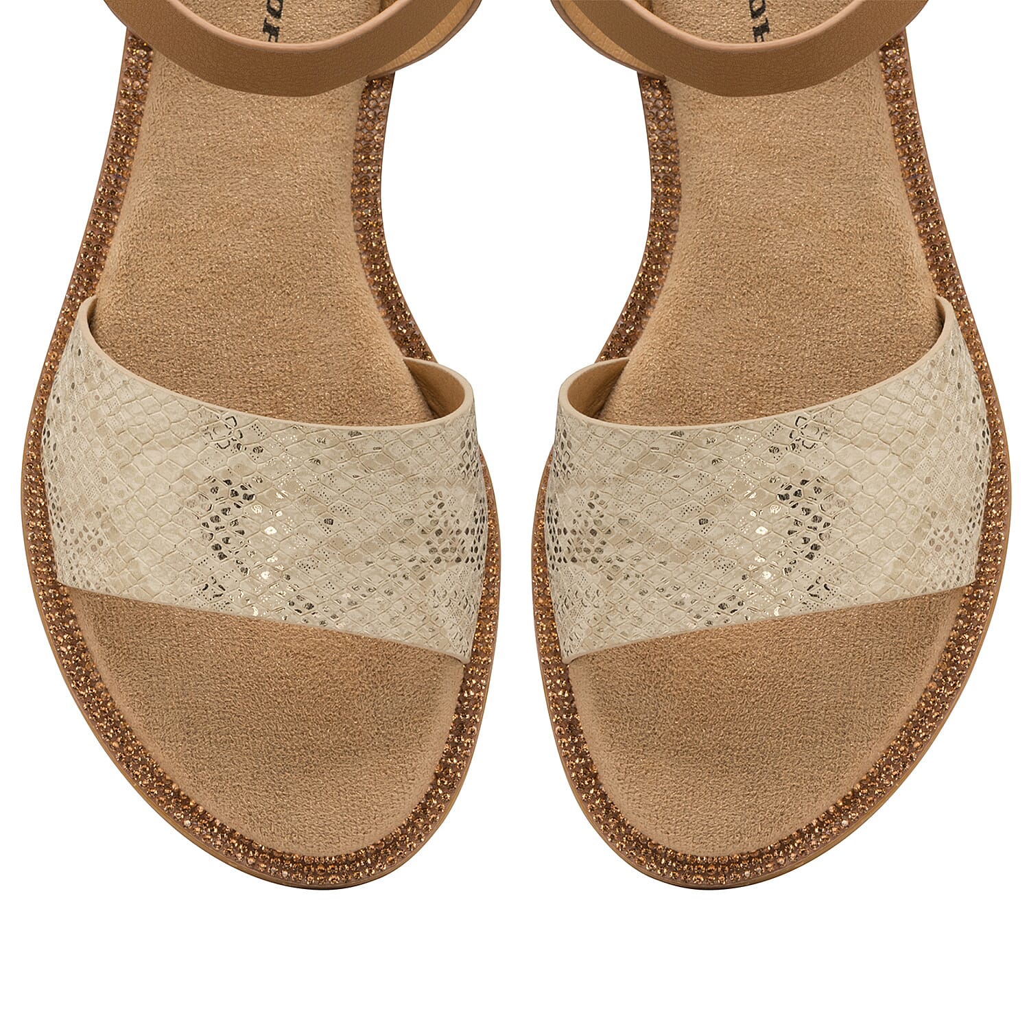 Dunlop Tara Studded Ankle Strap Sandal - Gold