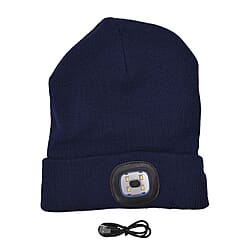 DOD-  LED Light Up Beanie Music Hat with Headphones - Blue