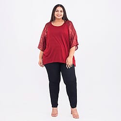 Tamsy Viscose Sequin Top - Maroon
