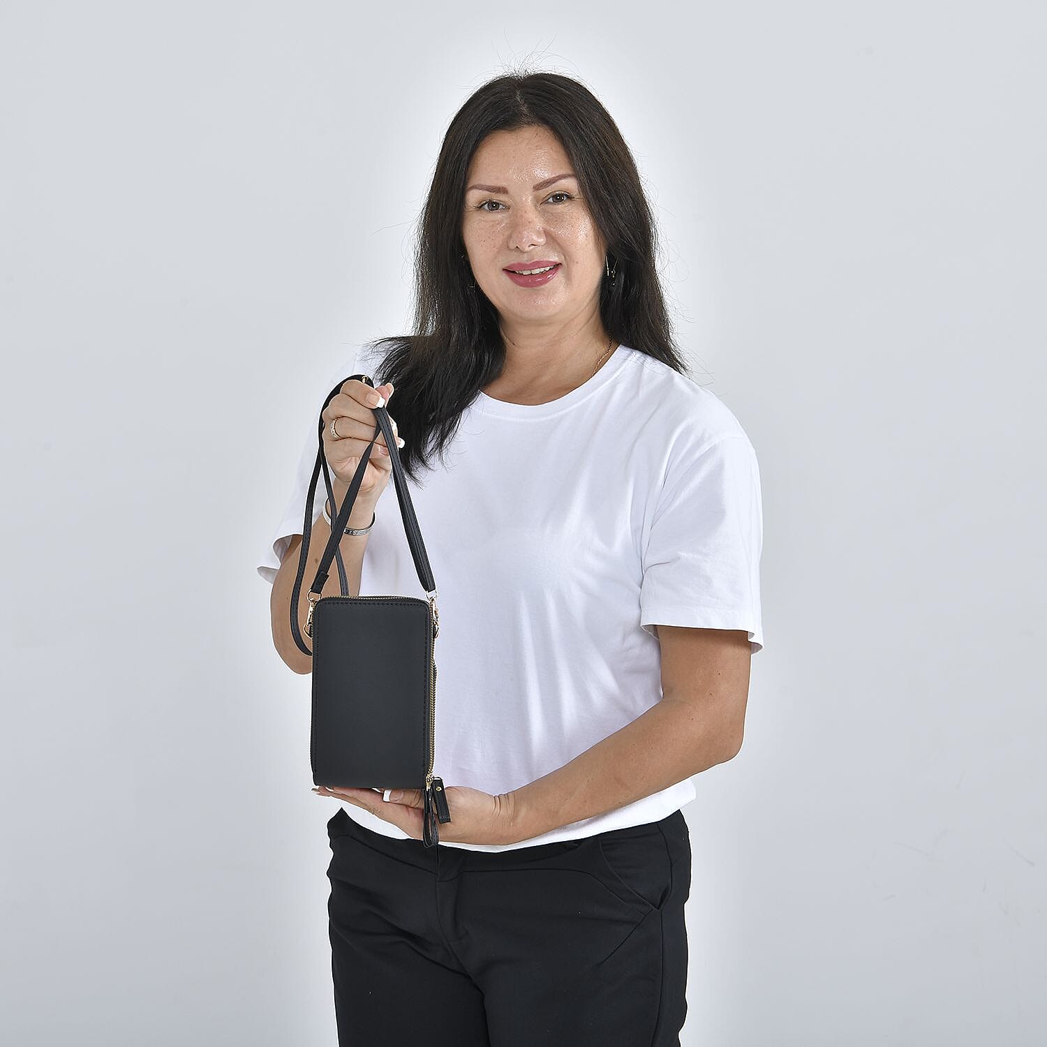 PU Patterned Crossbody Bag - Navy