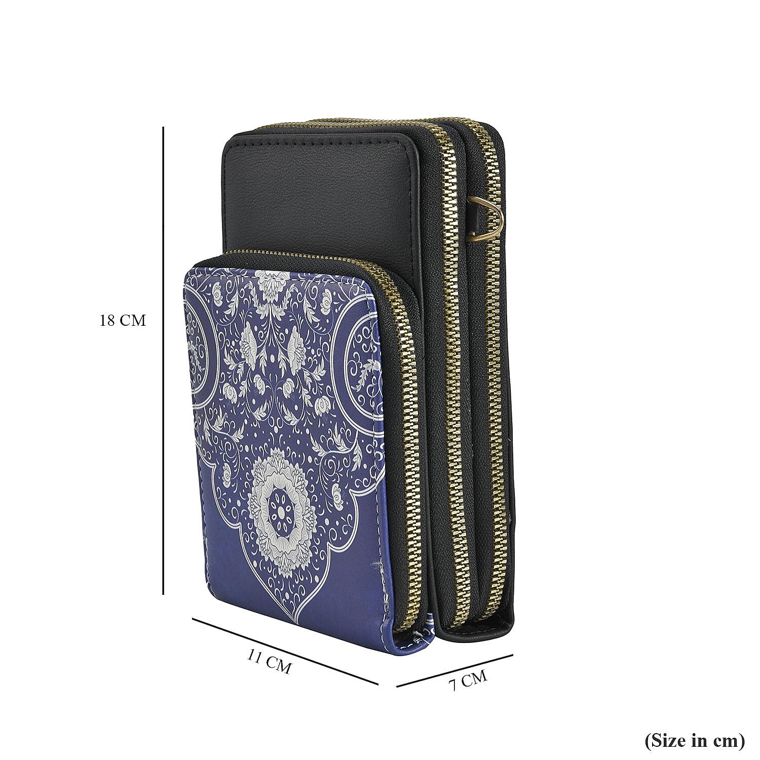 PU Patterned Crossbody Bag - Navy