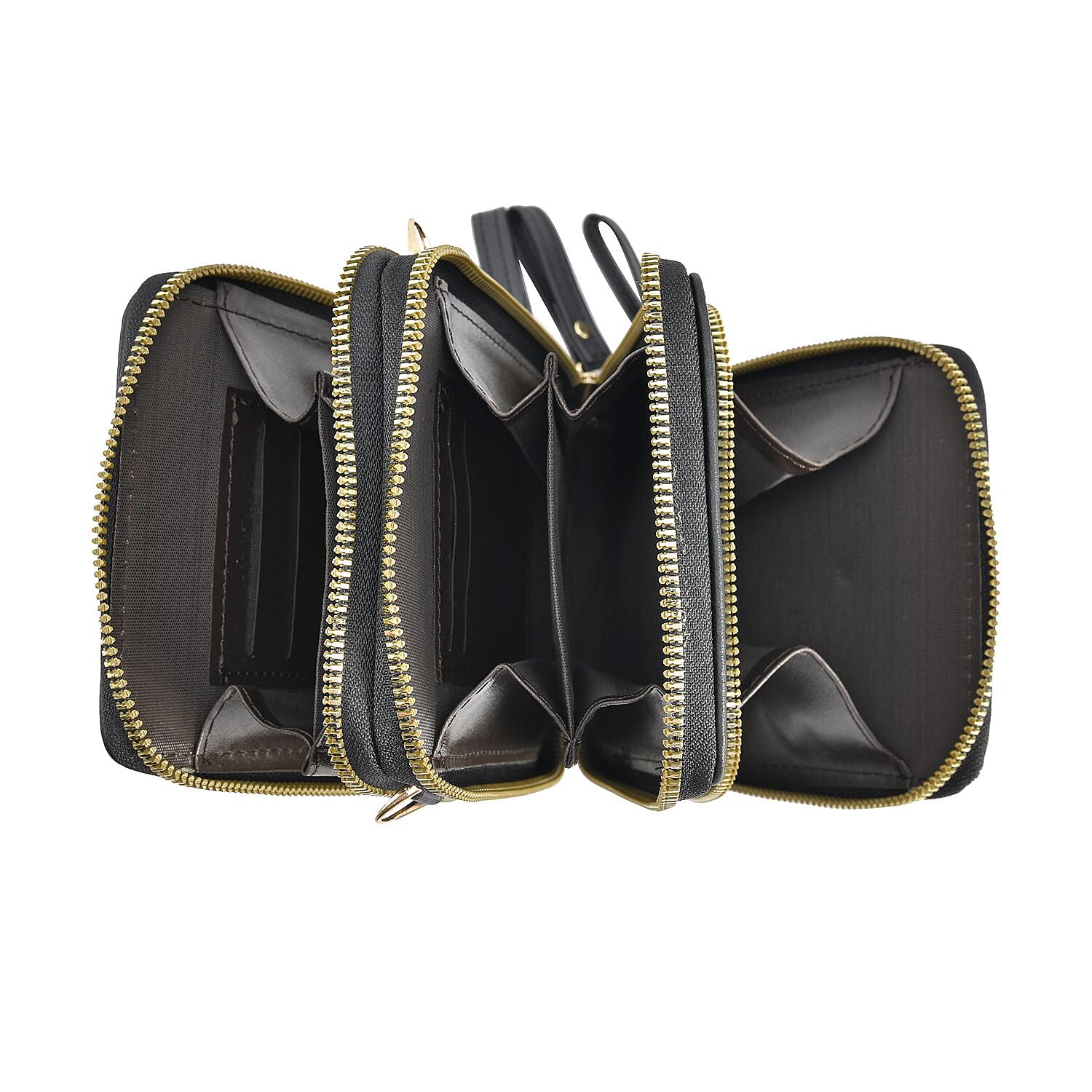 Circle Floral Pattern Small Crossbody Bag with RFID Protection and  Detachable Shoulder Strap (Size 11x18x7 Cm) - White & Blue